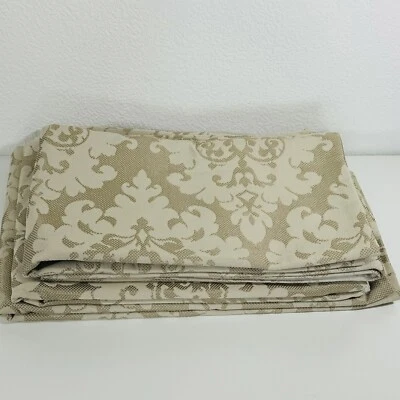 Beige Damask Textured Fabric Bundle Incomplete Roman Blinds No Rods Or Rings - Image 1 of 4