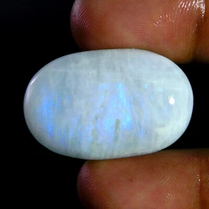 59.6Cts. Natural Unique White Rainbow Moonstone Oval Cabochon Loose Gemstone - Picture 1 of 3