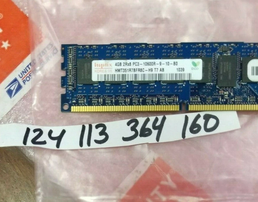 HYNIX 4GB (1X4GB) PC3-10600 DDR3-1333MHZ ECC REGISTERED DUAL RANK X8 CL9 SDRAM  - Image 1 of 1