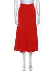 A.W.A.K.E. Mode A-Line Pleated Orange Midi Skirt Crepe Jersey High Waist Z L Nwt