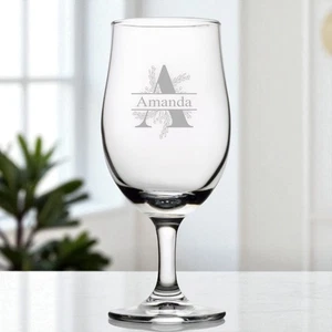 Personalised Engraved Any Initial Draft Stemmed Pint Beer Glass 20oz (57cl) - Picture 1 of 3