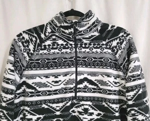Eddie Bauer Aztec Fleece 1/4 Zip Pullover 2XL Southwest schwarz weiß Ski Winter - Bild 1 von 7