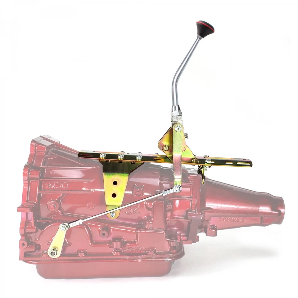 Kit de palanca de cambios de transmisión con botón pulsador con brazo cromado de 10" para GM 4L60E  Foto 1 de 4