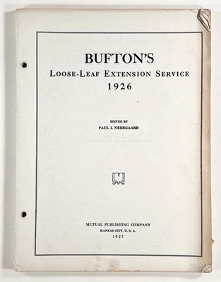 1927 BUFTON'S LOOSE-LEAF EXTENSION SERVICE (1926) Encyclopedia supplement - Image 1 of 4