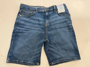 Boys Relaxed Tapered 'At the Knee' Flat Front Jean Shorts Cat & Jack Size 16 - Picture 1 of 7
