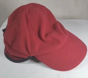 L.L. Bean Polartec Cap w/ Ear Flaps Red L/XL With Adjustable Strap - Picture 1 of 9