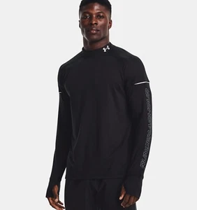Under Armour Mock Mens - UA Out Run The Cold Running Top LS - Black Friday Sale - Picture 1 of 6