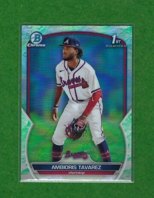 2023 Bowman Chrome Ambioris Tavarez Lunar Green Refractor Atlanta Braves #BCP-33 - Image 1 of 1