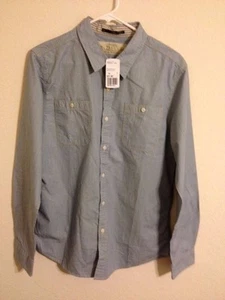 21 MEN - LIGHT BLUE BROWN SHIRT - M - Picture 1 of 2