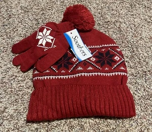 Kids Soothers Red Winter Hat and Gloves Set - Picture 1 of 1