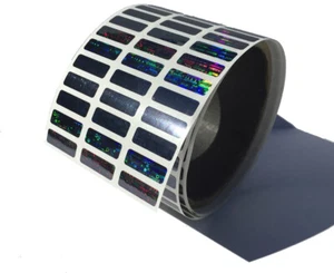 Tamper Evident Holographic Bright Black Security Label Seal Sticker 1" x 0.375" - Picture 1 of 1
