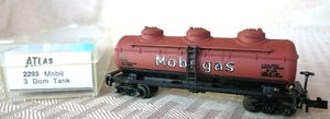 ATLAS 2293 N Scale 40' 3 Dome Tank Car "MOBILEGAS" - Picture 1 of 11