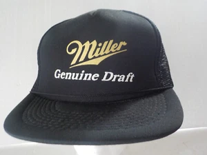 De Colección Miller Genuino Draft Snapback Trucker Sombrero Gorra Diseñador Pro Cerveza Negro - Imagen 1 de 5