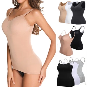 Women Tummy Control Body Shaper Cami Compression Vest Under Camisole Tank Tops - Picture 1 of 28