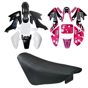 Plastics +Pink Stickers+Seat For CRF50 XR50 SDG SSR Pit Bike 70 110 125cc Baja - Picture 1 of 10