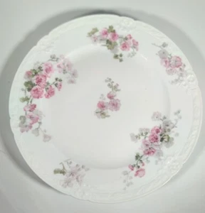 Vintage CH Field Havilland Pink/Green White Roses/Floral Salad Plate/Fine China - Picture 1 of 3