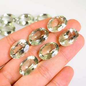 100 Pcs Natural Green Amethyst 7x5mm Oval Shape Faceted Cut Loose Gemstone - Picture 1 of 5
