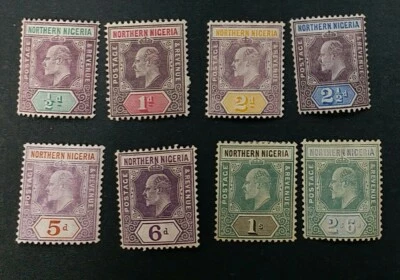 NORTHERN NIGERIA 1905 0.5d to 2s6d SG 20a - 27a  Sc 20 - 27 MLH /MH  - Image 1 of 2