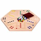 Maple Wood Hand-Painted 16" Aggravation Board Game, Double-Sided