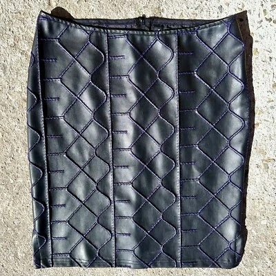 Винтажный 90-х годов Y2K кромки сервис Sex седло слово США M юбка ПВХ искусственного стежка редкая трудно найти - Изображение 1 из 4