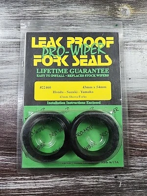 Kit de vedação de garfo Pro-Wiper à prova de vazamento 22460 Honda Suzuki Yamaha 43mm x 54mm - Imagem 1 de 3