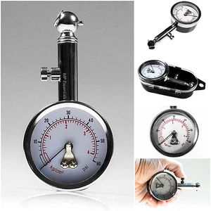 E-Tech Portable Car & Bike Tyre Pressure Reader Gauge Tool with Case (PSI & BAR) - Picture 1 of 11