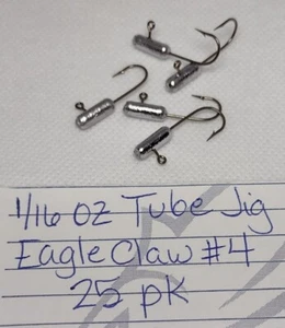 1/16 oz jig heads tube jigs #4 fishing Eagle Claw 25 pk - Picture 1 of 2