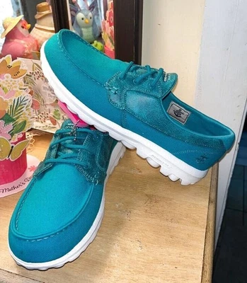 NUEVO Zapato de barco Skechers Go Walk junto al mar espuma viscoelástica 14269 Wms 11 turquesa Foto 1 de 4