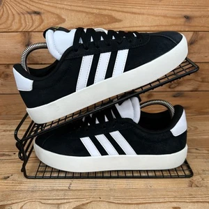 Adidas Trainers Womens Size UK 5 VL Court 3.0 Black White Striped Casual Shoes - Picture 1 of 13