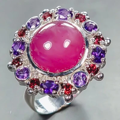 Handmade 8 ct+ Ruby Ring 925 Sterling Silver Size 7.5 /R441251 - Image 1 of 4