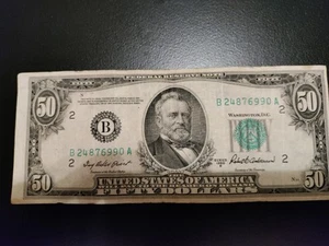 1950 B $50  Fifty Dollar Bill - NICE! - Federal Reserve Note Circulated Currency - Picture 1 of 3