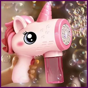 Einhorn Elektrische Seifenblasenpistole, Spielzeug Seifenblasmaschine, Automatische Seifenblase mit - Bild 1 von 31