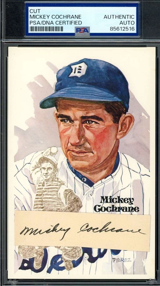 Mickey Cochrane PSA DNA Coa Signed Perez Steele Postcard Cut Autograph - Image 1 of 1