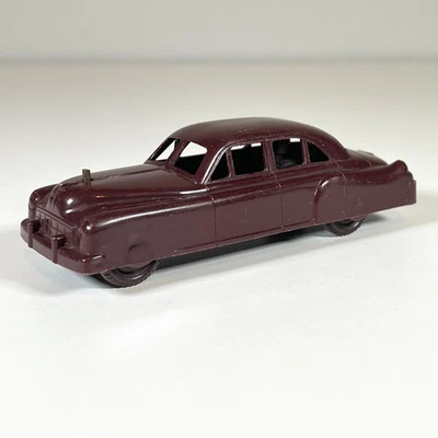 Vintage Keystone B308 Maroon Plastic Cadillac Gas Station Toy Car - Image 1 of 4