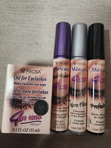 PROSA MASCARA 4 IN 1 MAXI-VOLUME, PROFESSIONAL, MICRO FIBER & OIL FOR EYELASHES - Picture 1 of 4