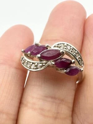 Anillo DBJ Rubí Natural Plata de Ley 925 Talla 7 Foto 1 de 4