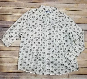 Neu mit Etikett Style & Co Damen XL weiß Blumenmuster Langarmshirt 2 Stoffe UVP 49 $ - Bild 1 von 12