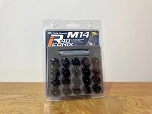 KYO-EI Project Kics R40 Iconix Aluminum Closed End Cap - M14x1.5 Black (20 caps) - Picture 1 of 5