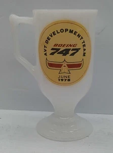 Vintage Boeing 747 AVT Development Team 1978 Milk Glass Coffee Cup - Picture 1 of 4