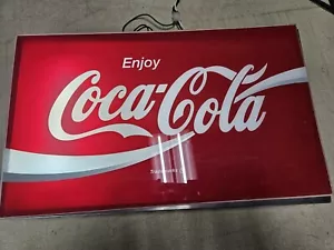 Vintage Lancer Coca Cola Genuine Translight Backlit Sign, Needs Bulbs & Corded - Picture 1 of 9