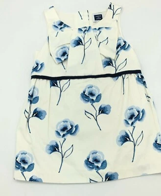 Vestido Janie And Jack floral com gola redonda sem mangas branco azul 12-18M - Imagem 1 de 4