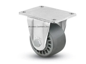 3SLPUR 3" Low Profile Rigid Plate Caster, Urethane Wheel, 700 lbs Capacity - Picture 1 of 1