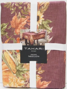 Tahari Home Tischdecke Herbst Ernte Bordüre Druck Braun Rost Gold 60 x 120 - Bild 1 von 1