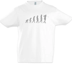 Golf Evolution Boys T-Shirt Charles Human Darwin Player Sports Training Fun - Picture 1 of 1