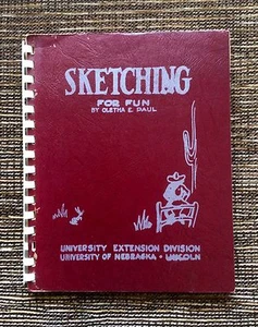 VERY RARE VINTAGE 1942 A Course in Sketching for Fun by Oletha E. Paul, Spiral - Picture 1 of 7