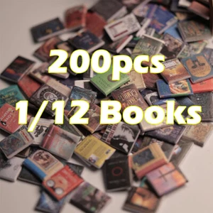 Juego de libros antiguos para casa de muñecas escala 1/12 de 200 miniaturas llena una estantería biblioteca - Imagen 1 de 11
