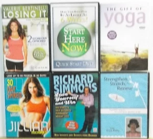 6 EXERCISE WORKOUT DVDs Lot #M400 FREE US S/H Yoga Stretch Bertinelli - Picture 1 of 1