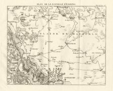 Battle of Aspern-Essling 1809. Vienna Austria. War of Fifth Coalition 1820 map