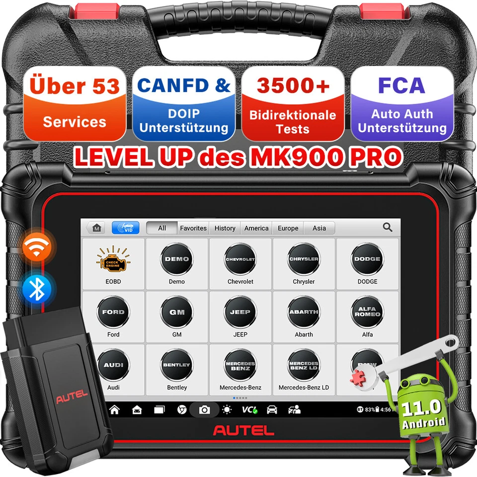 2025 Autel MaxiCOM MK900BT PRO MK900-BT Diagnosegerät KFZ Autel Scanner Deutsch - Bild 1 von 4