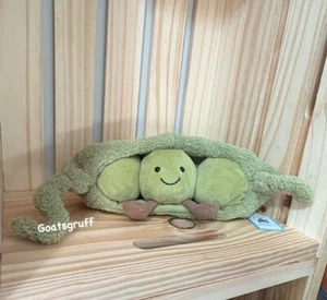 Peluche Jellycat Amuseable Pea in a Pod 10" bambola di peluche giocattolo vegetale nuovo con etichette - Foto 1 di 2